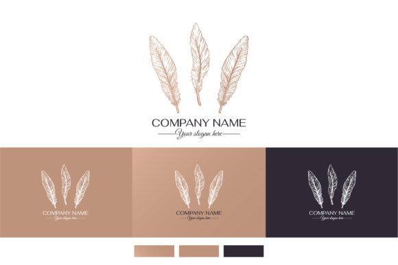 3 Pen Logo. Feather Logo: A Lightweight, Elegant Brand Identity for Modern Professionals