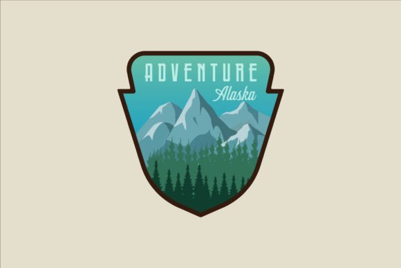Alaska Travel Vector Emblem Logo Design