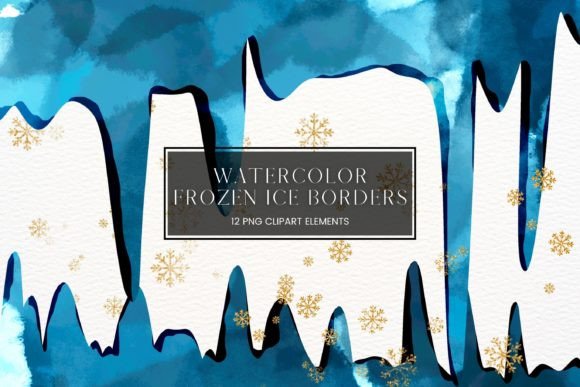 Blue Watercolour Icicle Border: A Versatile Design Element for Creative Projects