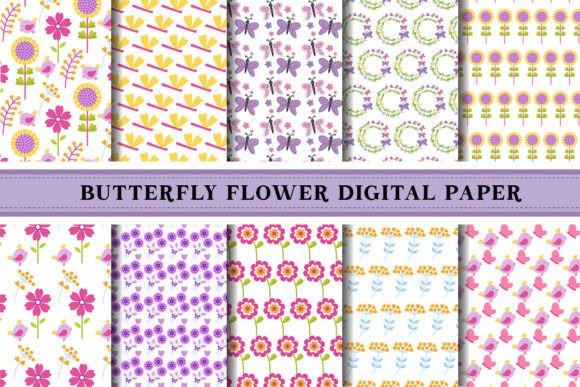Butterfly Flower Digital Paper Pattern: A Versatile Design Resource for Creatives