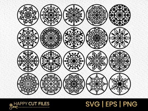 Christmas Snowflake Ornament SVG Bundle