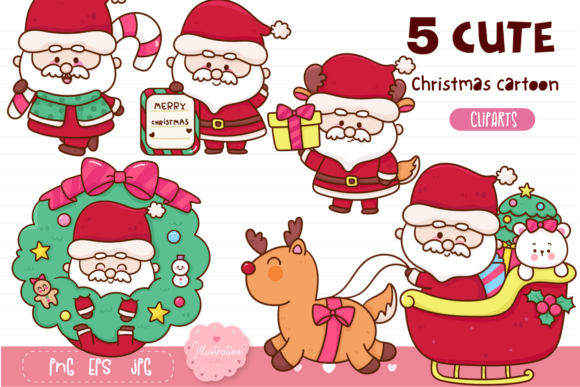Cute Santa Claus Christmas Cartoon Baby
