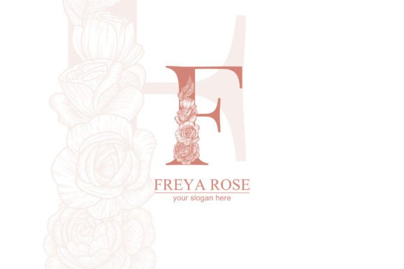 F Logo, Letter F Monogram, Style – Floral
