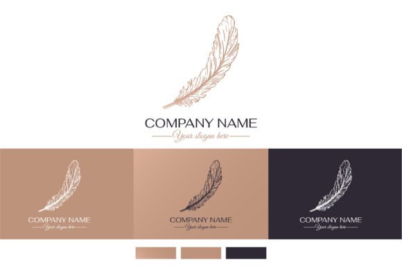 Feather Logo. Lightweight, Elegant Style: A Versatile Branding Solution for Modern Professionals