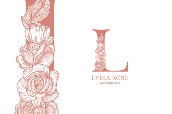 L Logo Floral Monogram Design