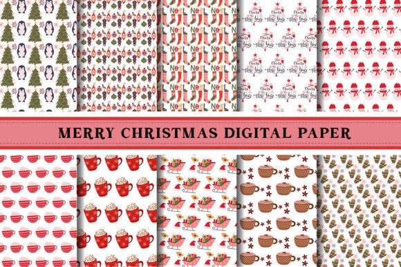 Merry Christmas Digital Paper Pattern
