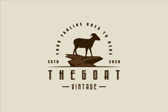 Mountain Goat Logo Vintage Vector Design