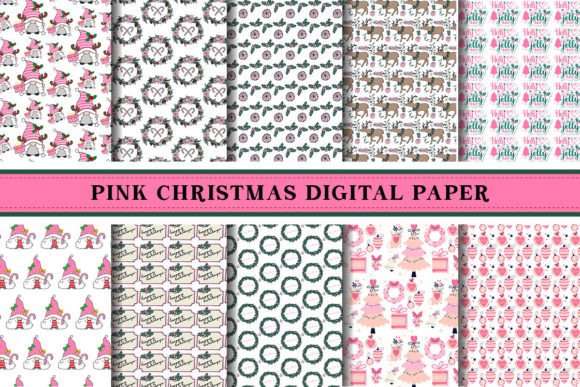 Pink Christmas Digital Paper Pattern: A Versatile Design for Creative Projects