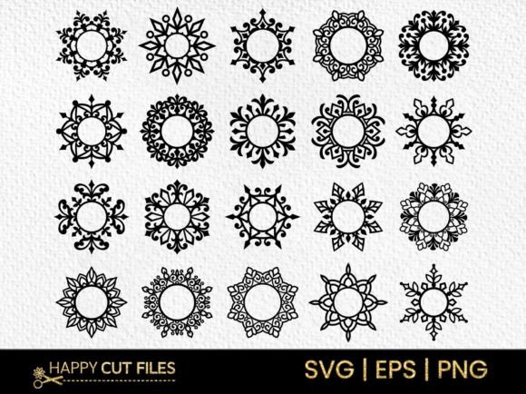 Snowflake Circle Monogram Svg Bundle: A Versatile Digital Asset for Creative Projects