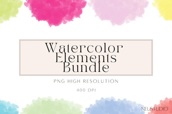 Watercolor Splashes Clip Art Bundle