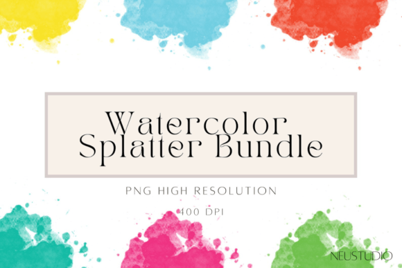 Watercolor Splashes Png Clip Art Bundle: A Versatile Asset for Creative Projects