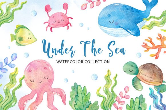 Watercolor Under the Sea Clipart PNG: A Versatile Art Resource for Creative Projects