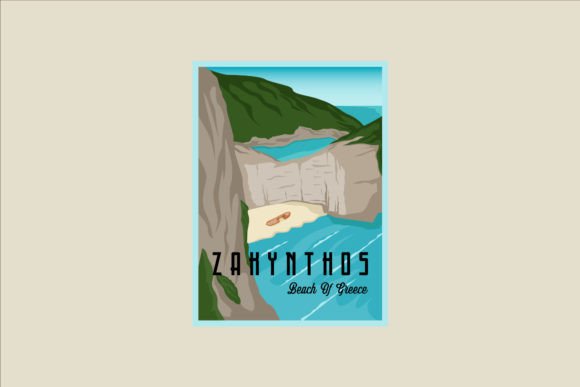 Zakynthos Beach Poster Vector Design: A Versatile Graphic for Travel and Tourism