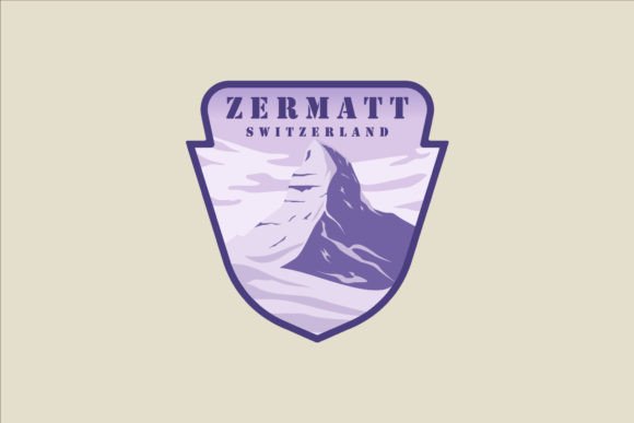 Zermatt Switzerland Emblem Logo Vector